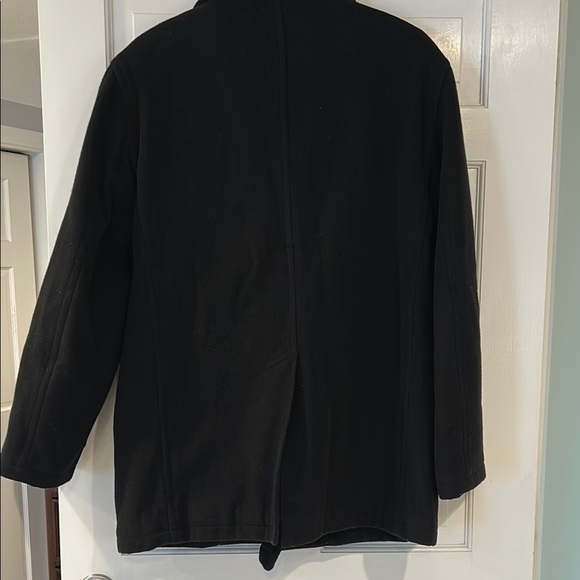 Men's Black Double-Breasted Coat - Picture 4 of 5